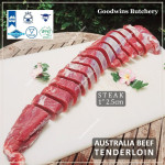 Beef Tenderloin frozen Australia (A) BUDGET steak cuts 2" 5cm price for 2pcs 600gr (eye fillet mignon daging sapi has dalam) brand NOLAN / McPHEE / CAG